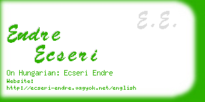 endre ecseri business card